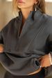 Women's Clothing Sports Half Zip Pullover Sweatshirt Women's Oversized Long Sleeve Half-Zip Hoodie – Streetwear Yoga Top For Fall & Winter_ecoleips.com