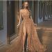 Women's Clothing spring and summer new women's clothing oblique shoulder slit long skirt toast dress sequined suspender evening dress_ecoleips.com