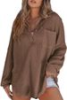 Women's Cross-Over Knitted Top Autumn Winter Hot Waffle Waist T-Shirt_ecoleips.com