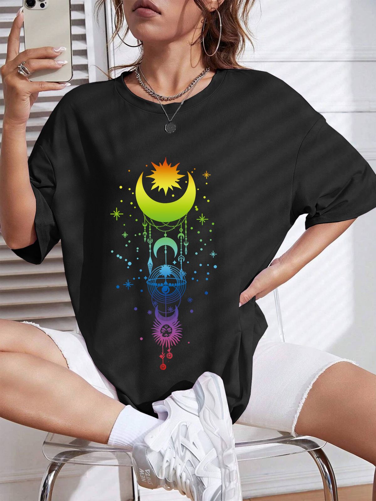 Women's Casual Round Neck Short Sleeve T-Shirt Multi-Color Style Simple Fashionable Sports Top Loose Fit_ecoleips.com