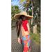 New Girl Set For Women Summer Hot Beach Island Vacation Style Backless Short Sleeve Top Printed Skirt_ecoleips.com