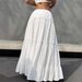 Ballet Style Low Waisted Midi Skirt for Women White Spring/Summer Slimming French Chic Full Swing Patchwork Long Skirt_ecoleips.com