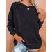 Women's Clothing Loose Large Size Round Neck Splicing Women's Long Sleeve_ecoleips.com