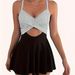 2026 European And American Skirt-style One-piece Bikini For Cross-border Amazon, Conservative Color-blocked Strap_ecoleips.com