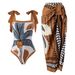 Women's Clothing One Piece Conservative Belly Covering Beach Hot Spring Swimsuit Three Piece Retro One Piece Bikini_ecoleips.com
