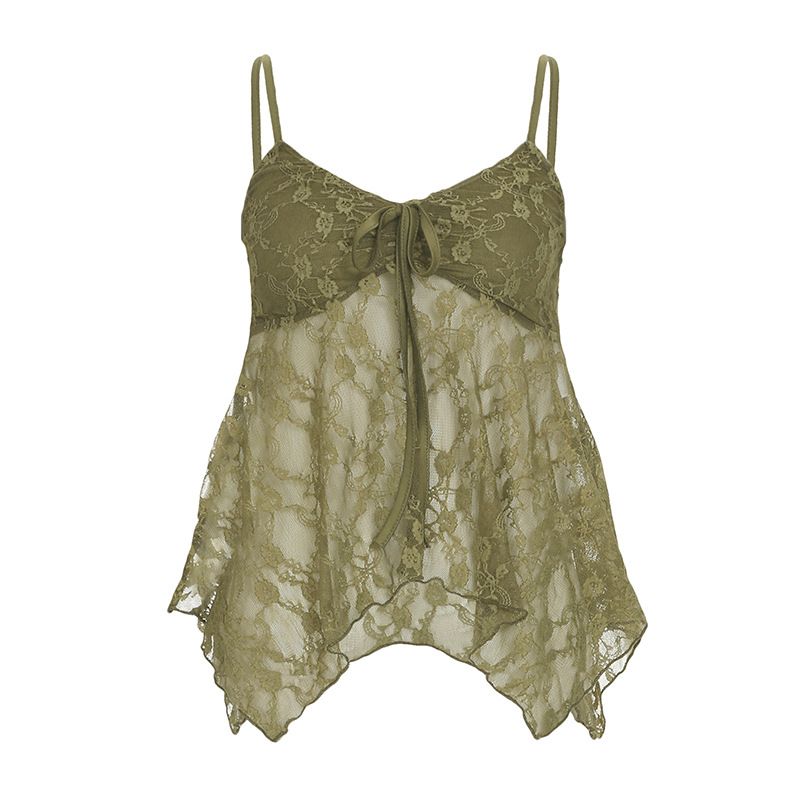 Aria Basics Aria Basics European American Retro Sexy Lace Camisole Top With A Slim Fit And Fresh Youthful Style_ecoleips.com
