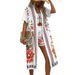 Women's Clothing Bohemian Retro Ethnic Style Printed Temperament Casual Cardigan Long Top Suit_ecoleips.com