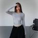 Korean-style Slim-fit Long-sleeve T-shirt For Women, 2025 Autumn New Model, Waist-cinching Short Base Shirt, Slimming_ecoleips.com