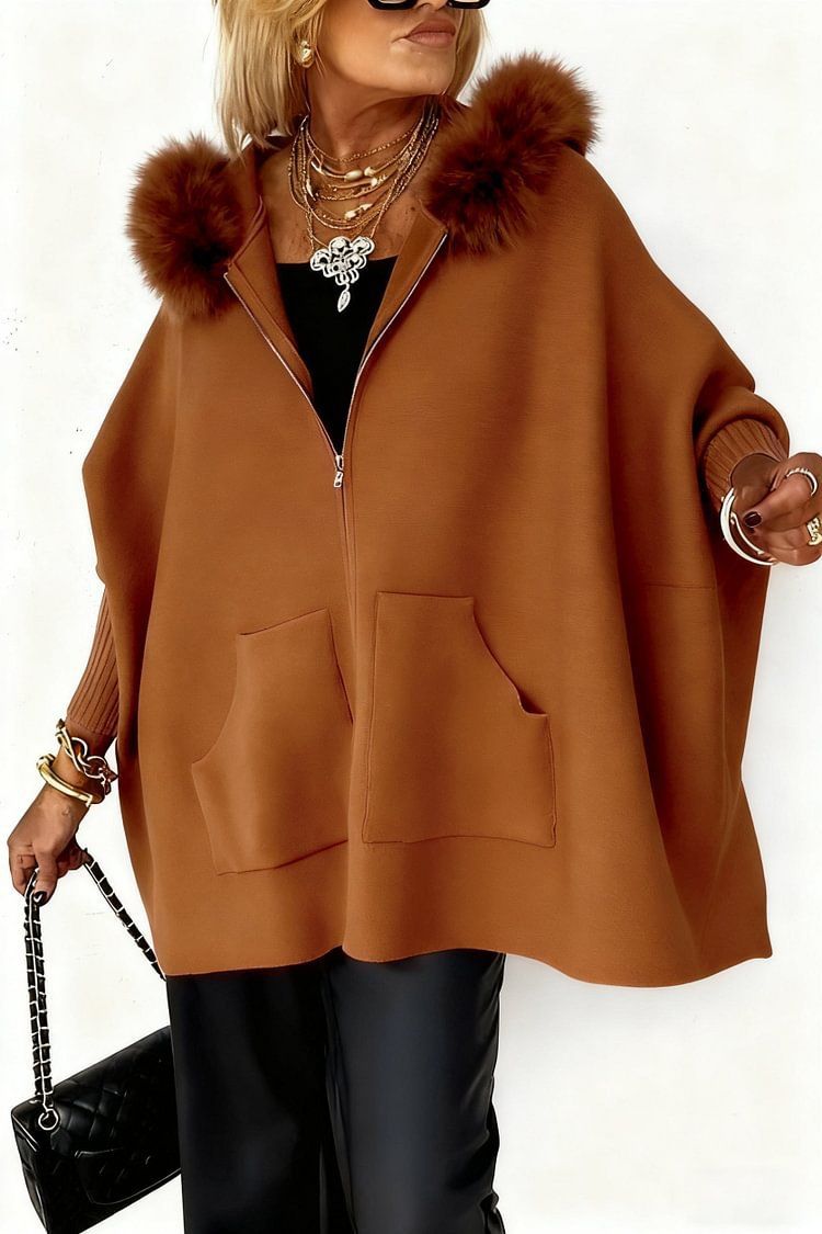 Women's Clothing Autumn And Winter Hooded Long Sleeved Coat, Solid Color Loose Cardigan, Fashionable Woolen Top For Women._ecoleips.com