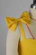 K Women's New Butterfly Knot Strap V-Neck Ruffle Dress_ecoleips.com