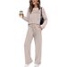 Autumn Women's Suit: Long-Sleeved Round-Neck Top, Casual Stretched-Waist Long Pants, Wide-Leg Pants_ecoleips.com
