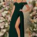 Women's Clothing new style daily elegant off shoulder slit thigh dress bridesmaid dress birthday party dress_ecoleips.com