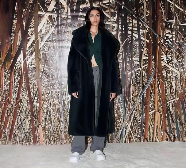 Cross-Border Autumn New Fur With Suit Collar, Thickened Long Plush For Women, Trench Coat_ecoleips.com