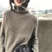 Women's Oversized Turtleneck Sweater – Chunky Knit Pullover – Korean Style Loungewear (S-XL/One Size)_ecoleips.com