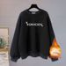 Women's Oversized Pullover Sweatshirt Fleece Lined Thickened Pure Cotton Trendy Design Unique Style Instagram Worthy Top for Autumn Winter_ecoleips.com