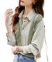 Women’s Clothing Knitted striped patchwork shirt for women spring new loose casual slimming stylish tops_ecoleips.com