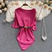 Women's Clothing Temperament Celebrity Satin T Shirt Women's Medium And Long Design Niche Waist Slimming Solid Color Simple Top_ecoleips.com