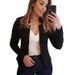 2022 Autumn Winter European American Casual Professional Small Blazer Women's Suit Jacket Patchwork Design_ecoleips.com