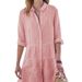 Women's Autumn Long-Sleeved Women's Striped Shirt Style Dress_ecoleips.com