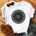 European And American Cross-border Foreign Trade Women's Mandala Flower Round-neck Printed Short-sleeve T-shirt Top_ecoleips.com
