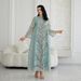 Luxury Embroidered Abaya Dress – Elegant Blue Sequin Maxi Gown For Women, Modest Dubai Style Islamic Wear With Sheer Net Fabric_ecoleips.com