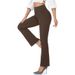Women's High Waisted Dress Pants Business Casual Workwear With Pocket Covers Versatile Regular Fit Casual Pants_ecoleips.com