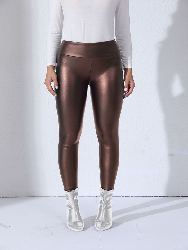 Women's Clothing PU Tight Trousers Women Plus Velvet Corduroy Leggings Slim High Waist High Elastic_ecoleips.com