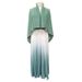 Women's Clothing Plus Size Summer Skirt Set For Women Slimming Two Piece Set Long Skirt Pleated Top Long Sleeve For Formal & Casual_ecoleips.com