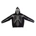 Women's Dark Gothic Street Style Hoodie Zipper Sweatshirt With Skull And Rhinestone Design New_ecoleips.com
