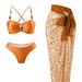 Luxury Beaded Bikini Set for Women Elegant Trendy 3 Piece High-End Beachwear Swimwear_ecoleips.com
