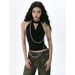 Thai-style European American New T-shirt With A Vintage Feel, 2024 Slim-fit Halter Neck Camisole For Women, Sweet And_ecoleips.com