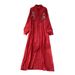 Muslim Dress Women Elegant Bow-Tie Long Sleeve Dress With Slim Knit Skirt – Chic Contrast-Color Waist Buckle Design_ecoleips.com