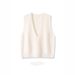 Aria Basics Women's V-neck Loose Pullover Outerwear Waistcoat Wholesale Versatile Black Knitted Vest_ecoleips.com