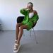 Women's Plus Size Casual Shirt And Shorts Set Loose Fitting Solid Color Long Sleeved Spring Autumn Wear_ecoleips.com
