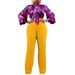 Women's Clothing Elegant Tie-Front Blouse & Straight-Leg Pants Set | Autumn Women’s Casual Outfit | Polyester Blend Matching Suit_ecoleips.com