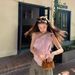 'Soft Light Veil' Multi-layered Ruffled One-shoulder Camisole For Women, Summer Style, Pink Ribbon Tank Top,_ecoleips.com