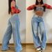 High Waist Straight Jeans For Women Retro American Wide Leg Loose Fit European Style Denim Hot Girl_ecoleips.com