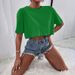 . Independent Site Cropped Women's T-shirt, Short Foreign Trade Trendy Brand Half-sleeve T-shirt With Printed Logo_ecoleips.com