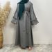 Modest Abaya Dress/Muslim Dress Women Elegant Tassel Sleeve Full Skirted Dress For Women Stylish Versatile Muslim Fashion Dress_ecoleips.com