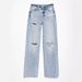Women's High-Waisted Straight Leg Jeans – Distressed Ripped Denim Pants With Vintage Washed Blue (S/M/L/XL/2XL)_ecoleips.com