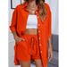 Women's Clothing Street Casual Collage Three Quarter Sleeve Fashion Two Piece Cotton And Linen Suit_ecoleips.com