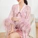 New Chinese-style Ostrich Bridal Robe, Luxurious Autumn Winter Feather Bathrobe, High-end Sleepwear And Home Wear_ecoleips.com