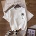 Women's Oversized Cotton T-Shirt Soft Breathable Casual Minimalist Print Daily Wear Top_ecoleips.com
