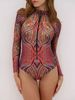 Women's Smart Swimsuit UPF Sun Protection Ice Silk Long Sleeved Zipper One Piece Quick Dry Sexy Bodysuit for All Seasons_ecoleips.com
