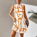 Cross-border Women's Clothing 2023 Summer Wish European And American Printed Stand-collar Dress_ecoleips.com
