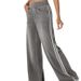 Women's Relaxed Straight-Leg Jeans With Double Stripes – Mid-Rise Wide-Leg Trousers In Grey & Sky Blue (Cotton Blend, XS-3XL)_ecoleips.com