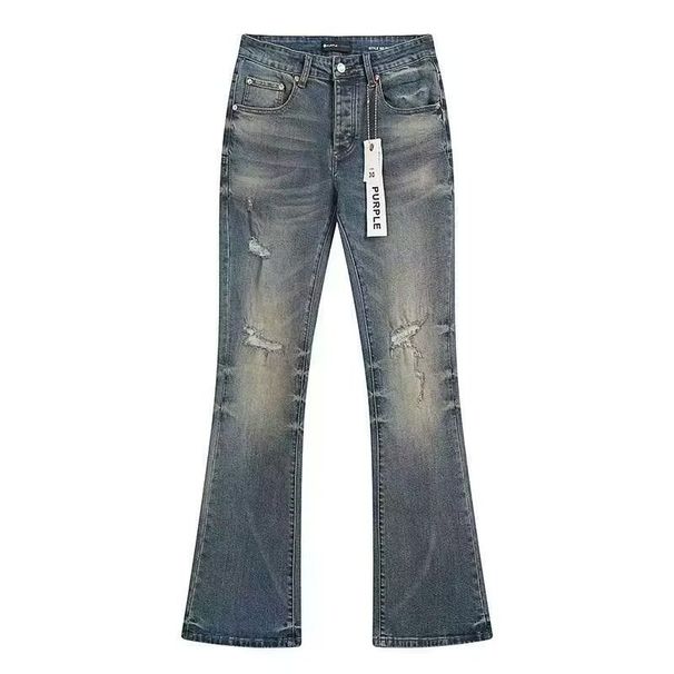 Cement Gray Flared Jeans For Women, Spring And Autumn, High-waisted, Slimming, American Retro Style, Stretchy Blue_ecoleips.com