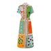Women's Clothing Linen Short Sleeved Loose Casual Lace Up Cardigan Dress_ecoleips.com
