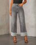 Women's Clothing New Stretch Straight Jeans Women's Quality Retro Curled High Waist Trousers_ecoleips.com