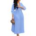 Elegant V-Neck Pleated Midi Dress With Detachable Belt – Women’s Stretchy A-Line Dress (Breathable Polyester-Spandex, Dusty Blue/Deep Green, S-XXXL)_ecoleips.com